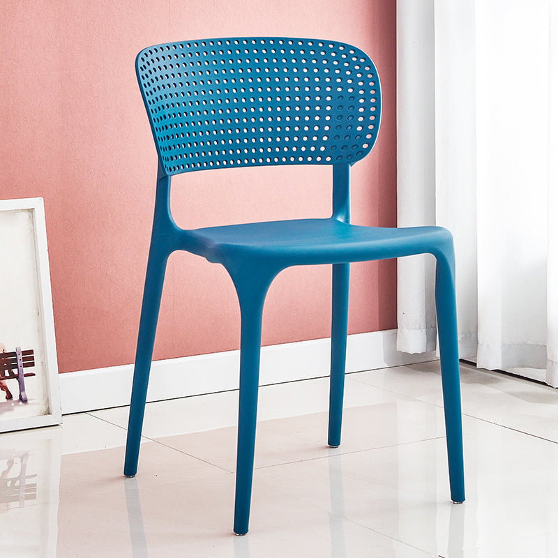 Chaises de salle à manger en plastique de style moderne, chaise de salle à manger empilable à dossier ouvert pour la cuisine