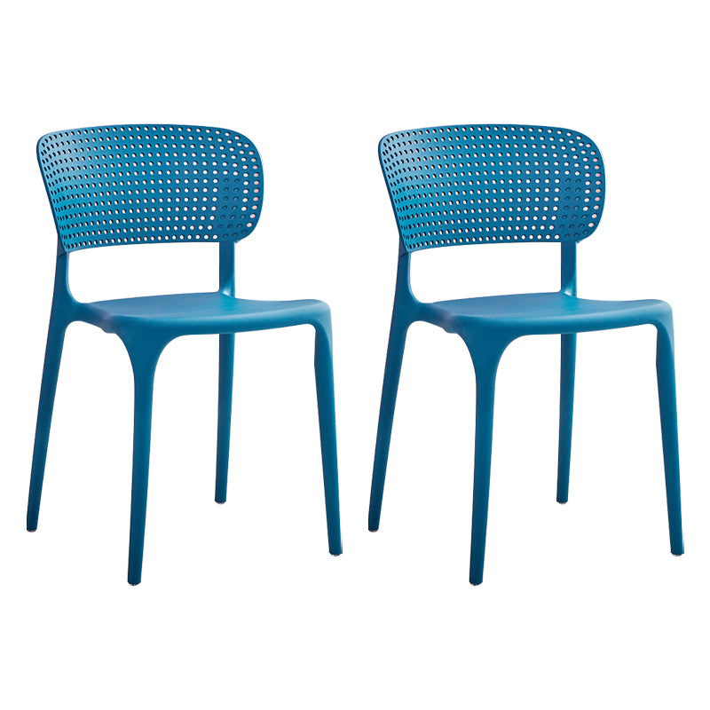 Chaises de salle à manger en plastique de style moderne, chaise de salle à manger empilable à dossier ouvert pour la cuisine