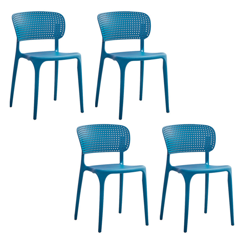 Chaises de salle à manger en plastique de style moderne, chaise de salle à manger empilable à dossier ouvert pour la cuisine