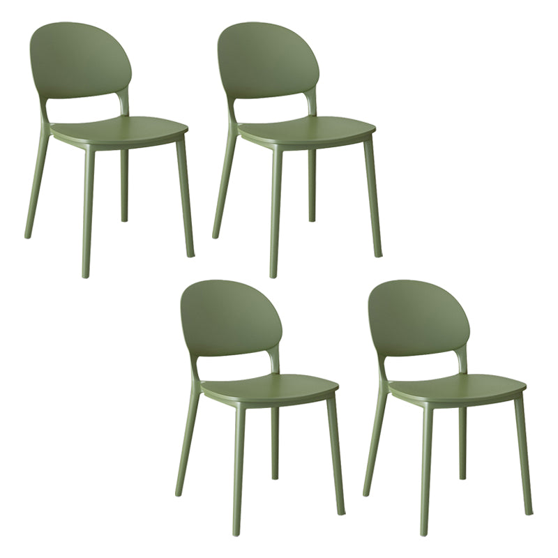Chaises de salle à manger en plastique de style contemporain, chaise empilable à dossier ouvert pour la cuisine