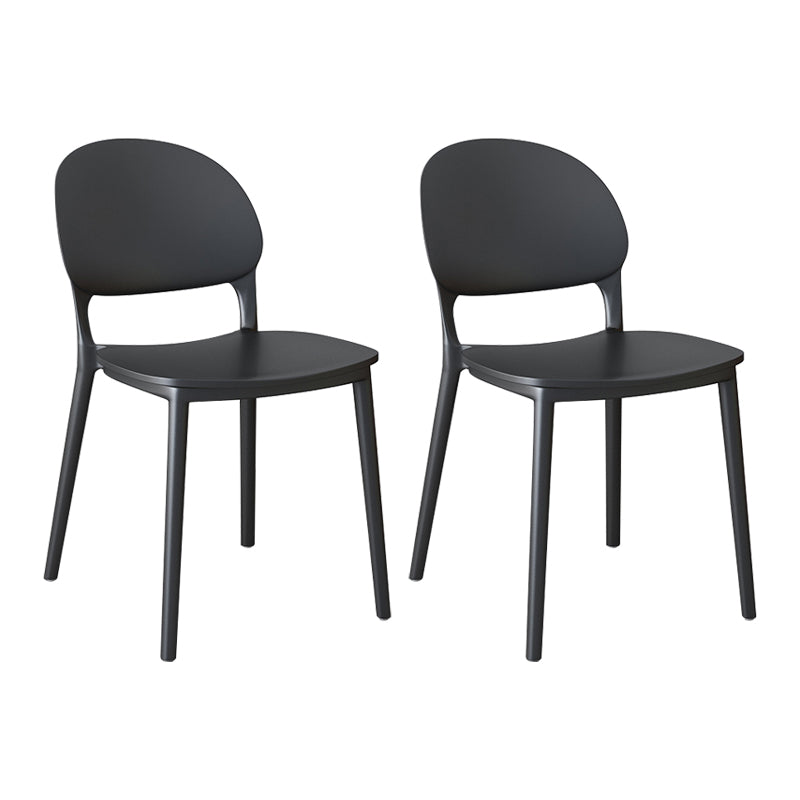 Chaises de salle à manger en plastique de style contemporain, chaise empilable à dossier ouvert pour la cuisine