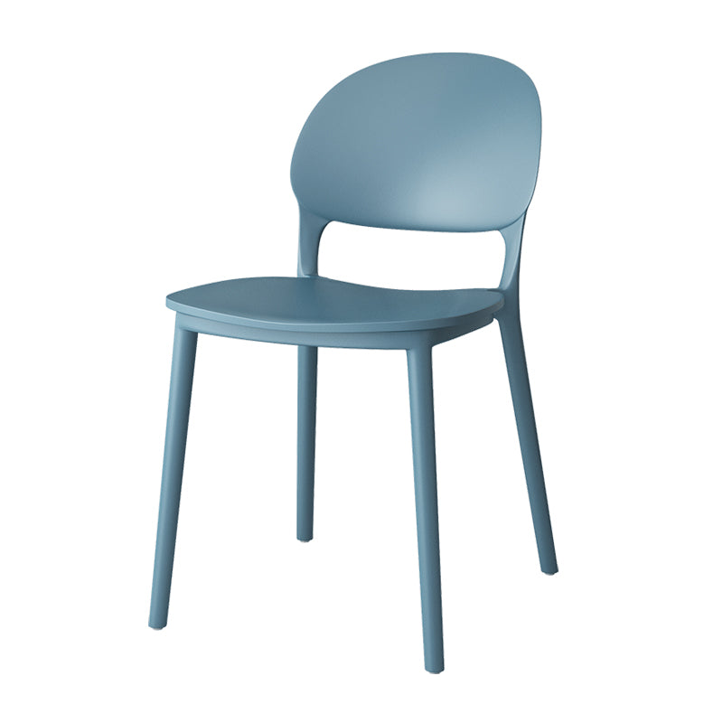 Chaises de salle à manger en plastique de style contemporain, chaise empilable à dossier ouvert pour la cuisine