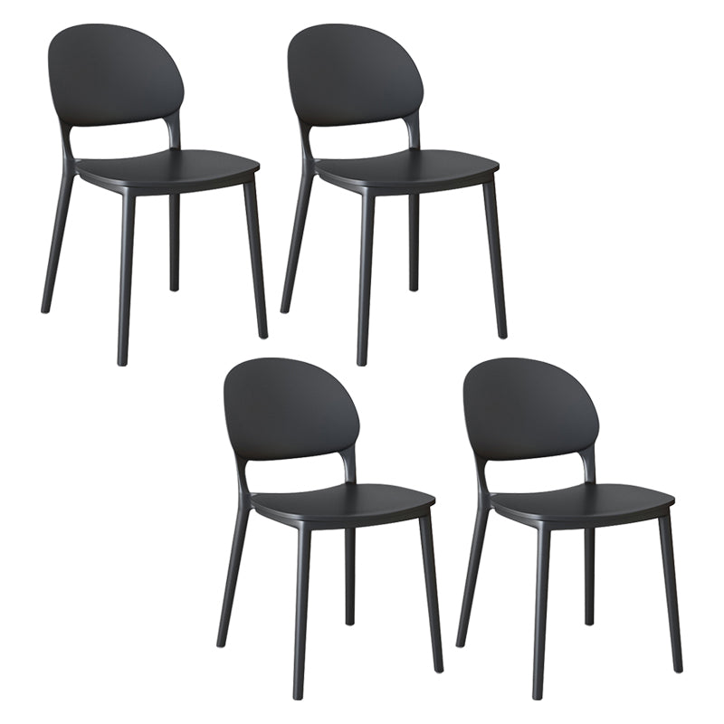 Chaises de salle à manger en plastique de style contemporain, chaise empilable à dossier ouvert pour la cuisine