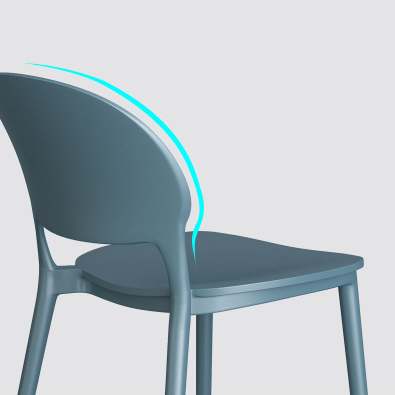 Chaises de salle à manger en plastique de style contemporain, chaise empilable à dossier ouvert pour la cuisine