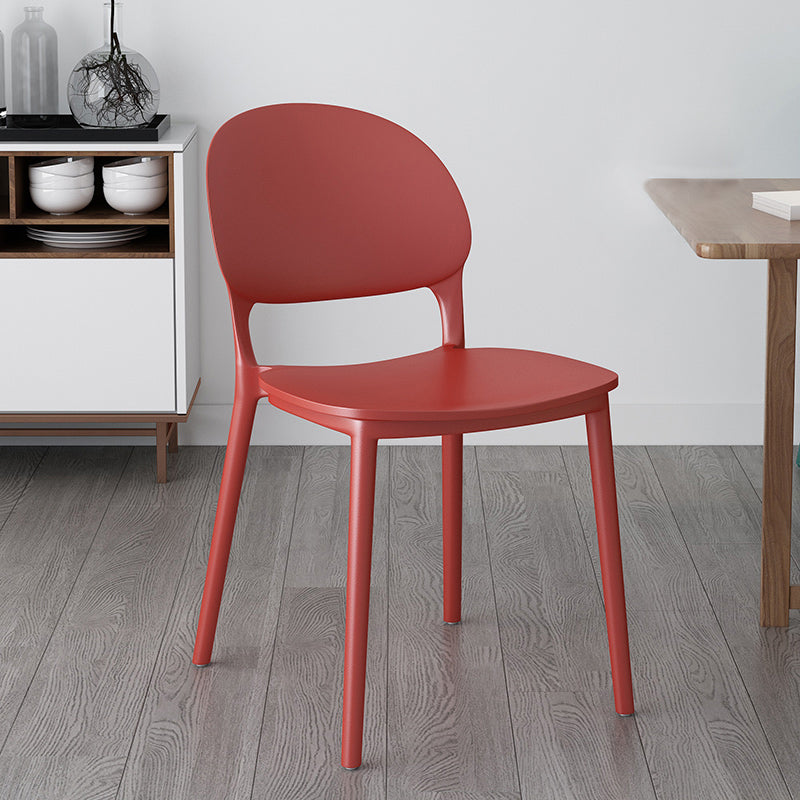 Chaises de salle à manger en plastique de style contemporain, chaise empilable à dossier ouvert pour la cuisine