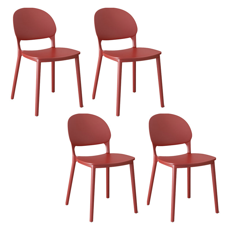 Chaises de salle à manger en plastique de style contemporain, chaise empilable à dossier ouvert pour la cuisine