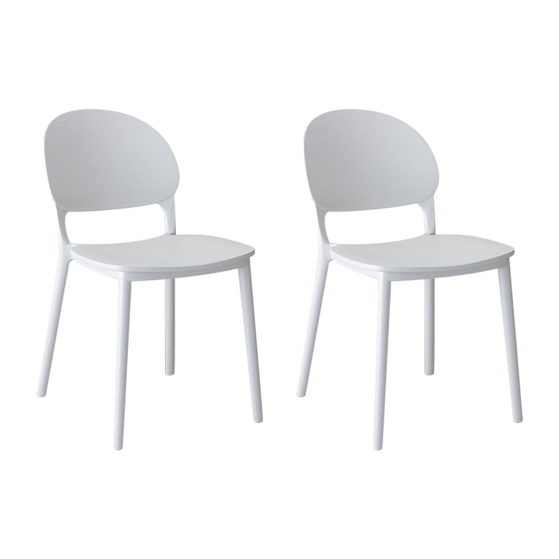 Chaises de salle à manger en plastique de style contemporain, chaise empilable à dossier ouvert pour la cuisine