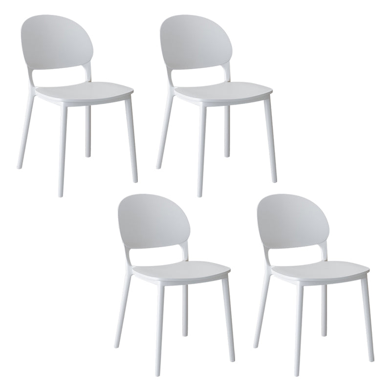 Chaises de salle à manger en plastique de style contemporain, chaise empilable à dossier ouvert pour la cuisine