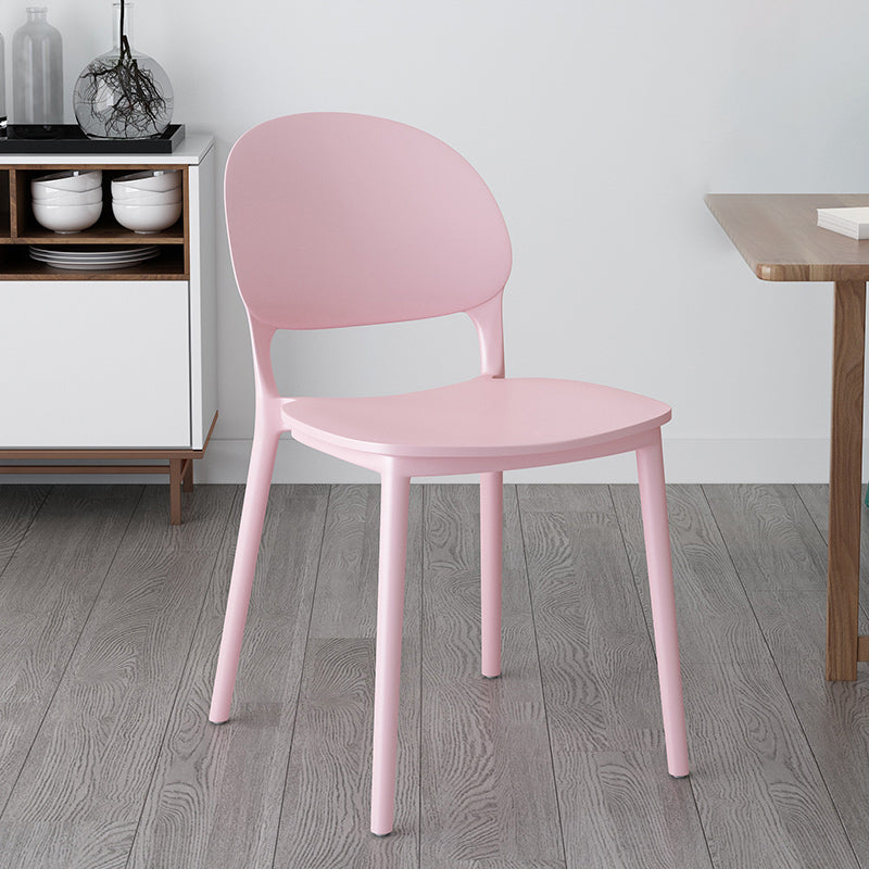 Chaises de salle à manger en plastique de style contemporain, chaise empilable à dossier ouvert pour la cuisine
