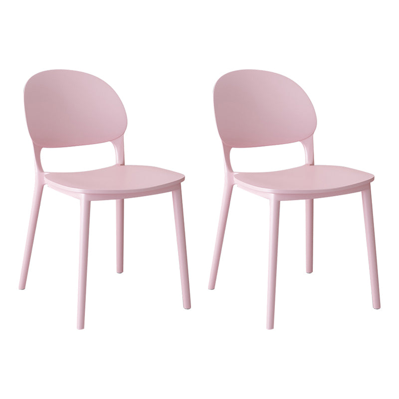 Chaises de salle à manger en plastique de style contemporain, chaise empilable à dossier ouvert pour la cuisine