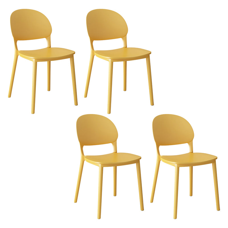 Chaises de salle à manger en plastique de style contemporain, chaise empilable à dossier ouvert pour la cuisine