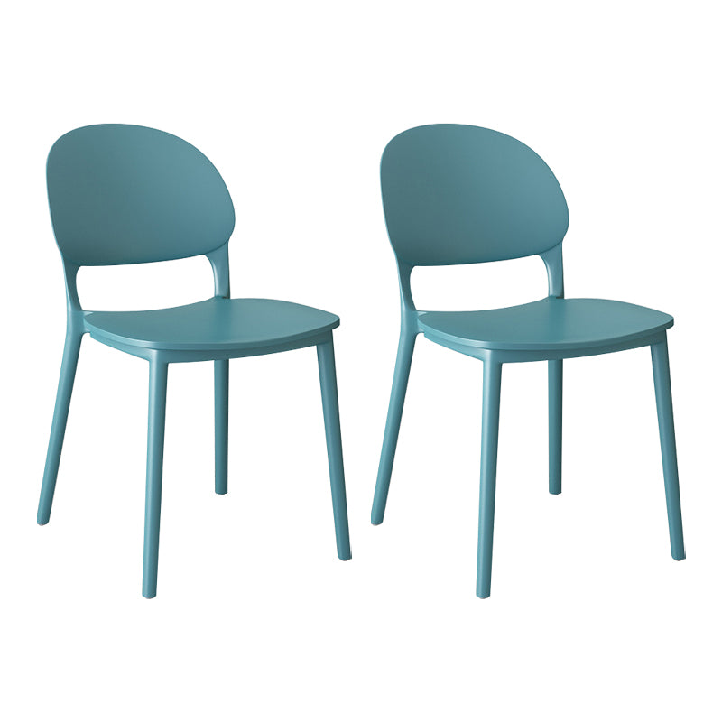 Chaises de salle à manger en plastique de style contemporain, chaise empilable à dossier ouvert pour la cuisine