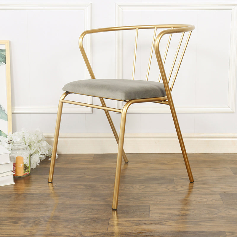 Contemporary Style Metal Dining Chairs Dining Armless Side Chairs for Kitchen