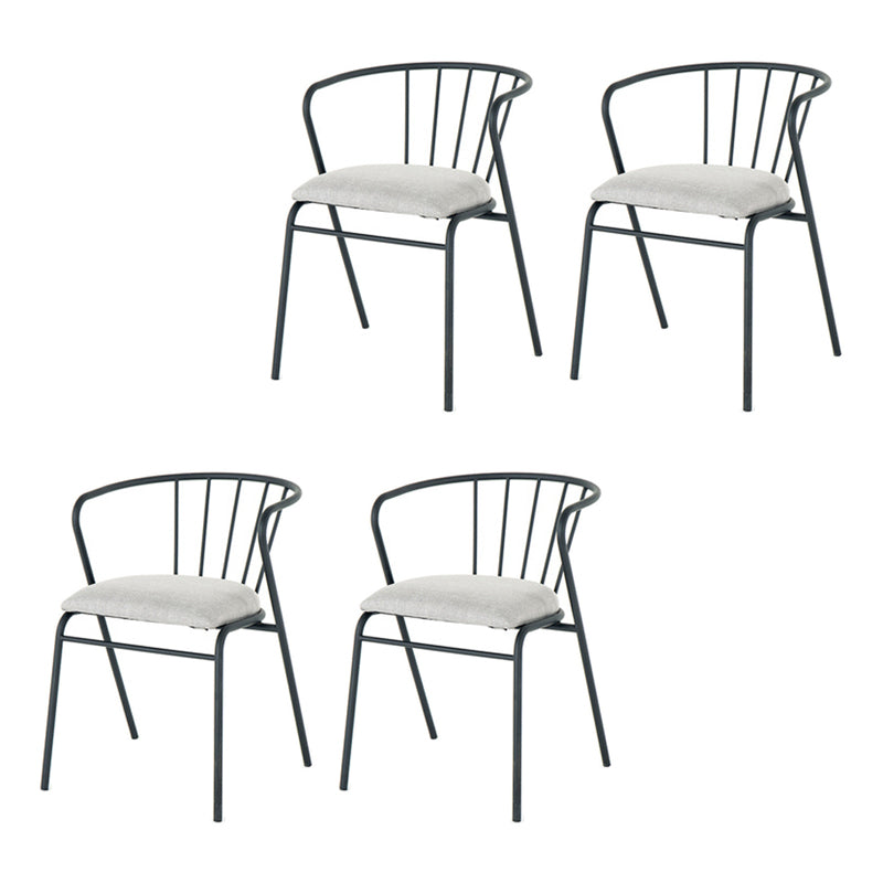 Contemporary Style Metal Dining Chairs Dining Armless Side Chairs for Kitchen