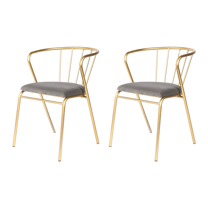 Contemporary Style Metal Dining Chairs Dining Armless Side Chairs for Kitchen