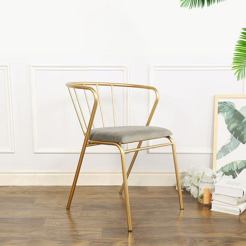 Contemporary Style Metal Dining Chairs Dining Armless Side Chairs for Kitchen