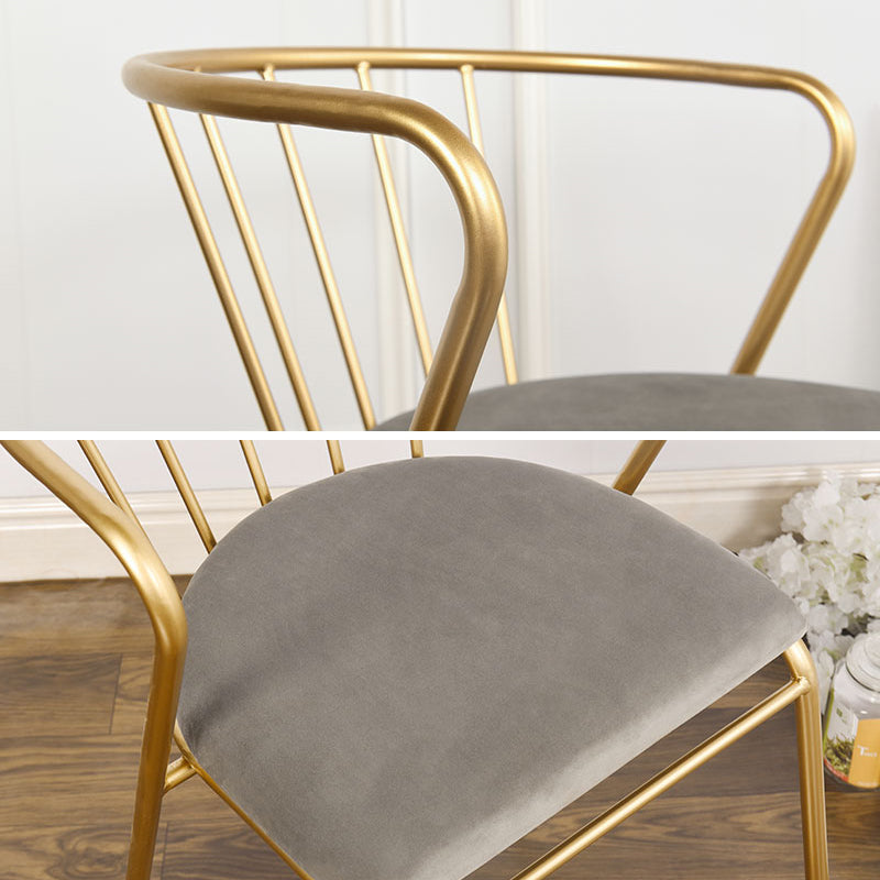 Contemporary Style Metal Dining Chairs Dining Armless Side Chairs for Kitchen