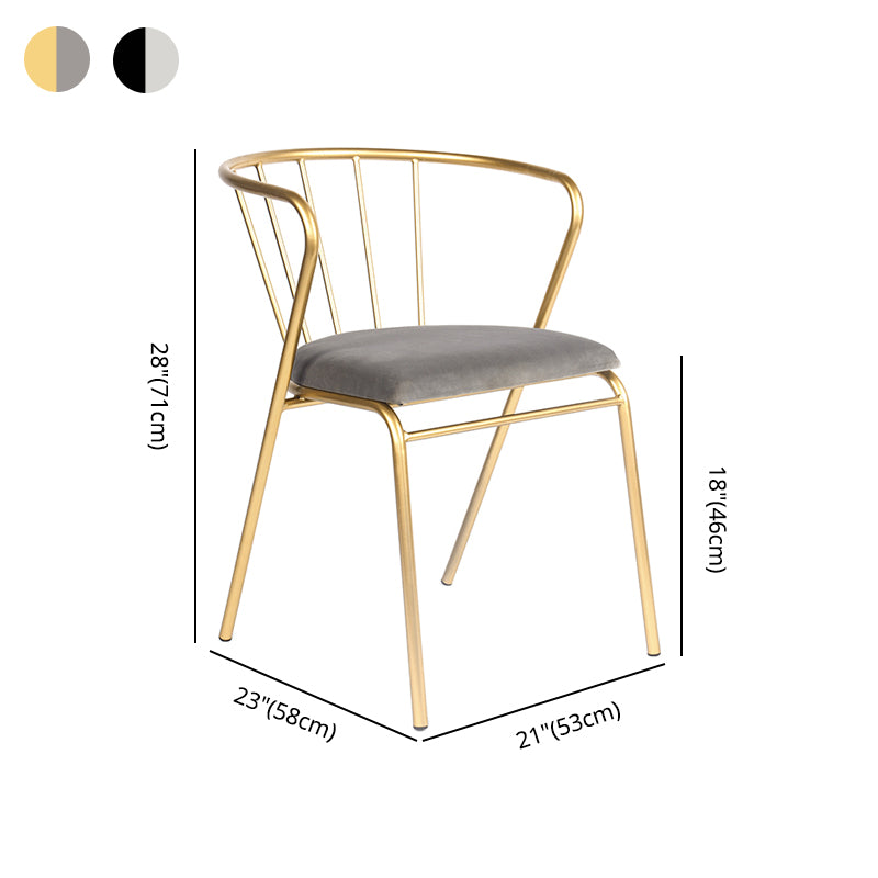 Contemporary Style Metal Dining Chairs Dining Armless Side Chairs for Kitchen