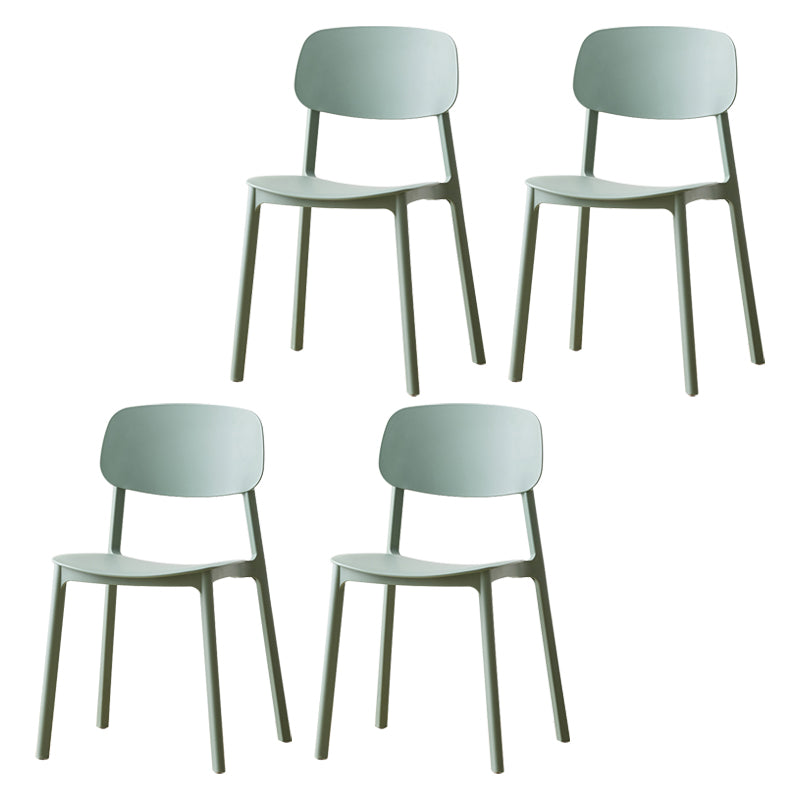 Chaises de salle à manger scandinaves sans accoudoirs Chaise d'appoint à dossier ouvert en plastique (Ensemble de 4)