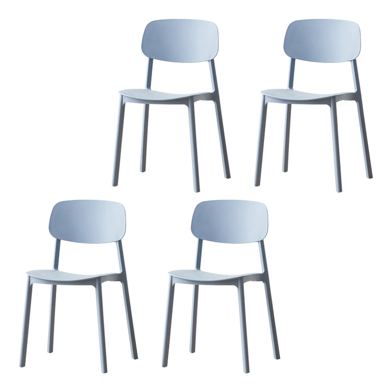 Chaises de salle à manger scandinaves sans accoudoirs Chaise d'appoint à dossier ouvert en plastique (Ensemble de 4)