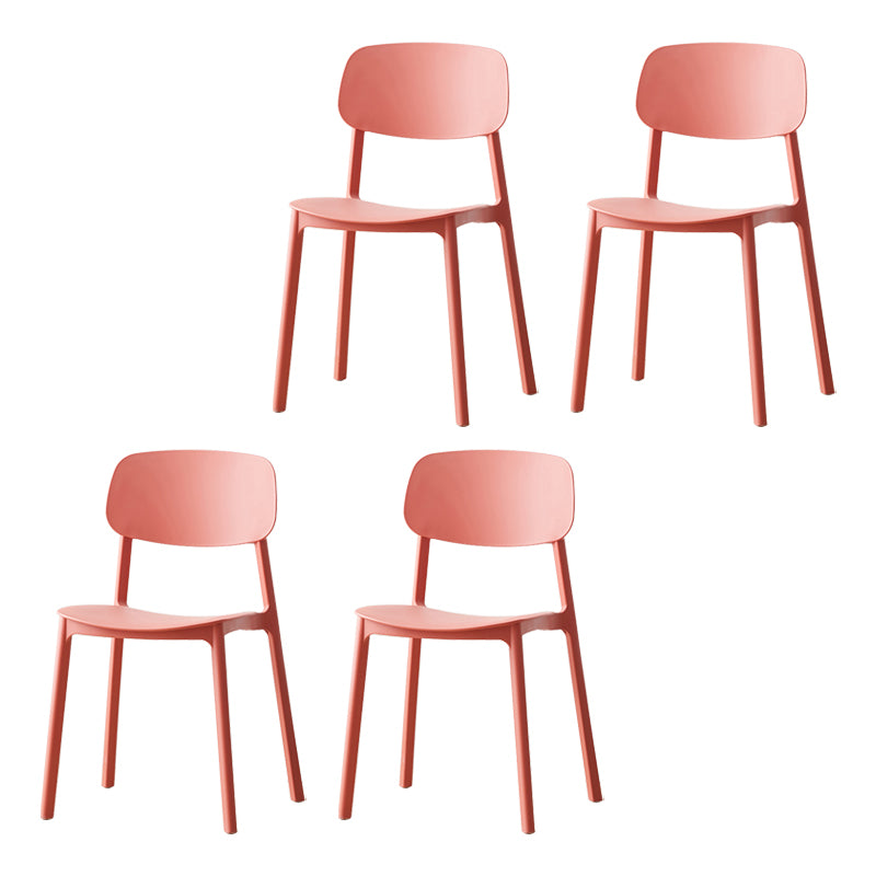 Chaises de salle à manger scandinaves sans accoudoirs Chaise d'appoint à dossier ouvert en plastique (Ensemble de 4)