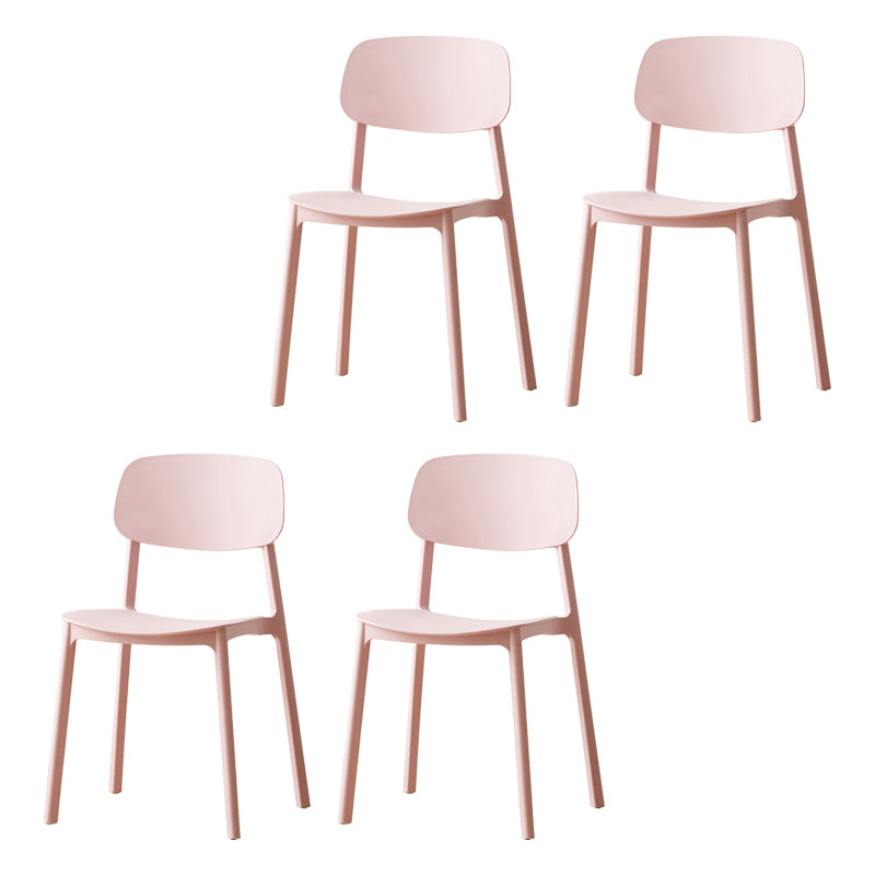 Chaises de salle à manger scandinaves sans accoudoirs Chaise d'appoint à dossier ouvert en plastique (Ensemble de 4)