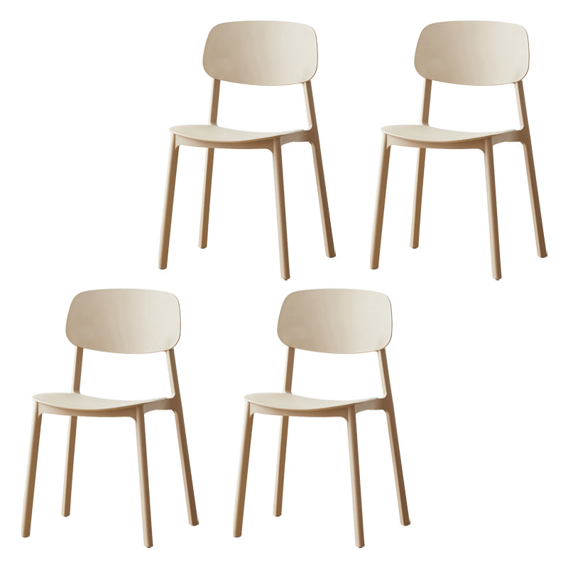 Chaises de salle à manger scandinaves sans accoudoirs Chaise d'appoint à dossier ouvert en plastique (Ensemble de 4)
