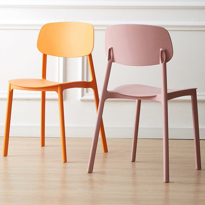 Chaises de salle à manger scandinaves sans accoudoirs Chaise d'appoint à dossier ouvert en plastique (Ensemble de 4)