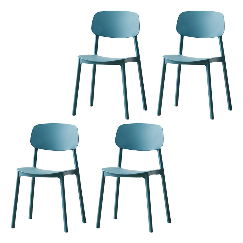 Chaises de salle à manger scandinaves sans accoudoirs Chaise d'appoint à dossier ouvert en plastique (Ensemble de 4)