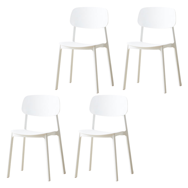 Chaises de salle à manger scandinaves sans accoudoirs Chaise d'appoint à dossier ouvert en plastique (Ensemble de 4)