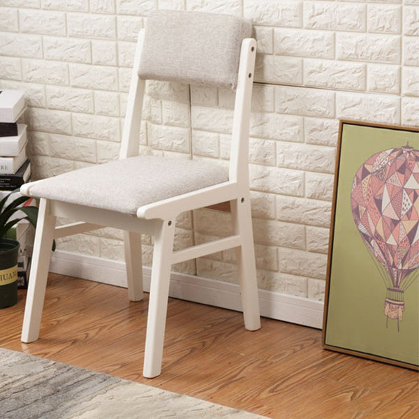 Chaise de salle à manger sans accoudoirs en bois, chaise latérale de salle à manger simple rembourrée à dossier ouvert