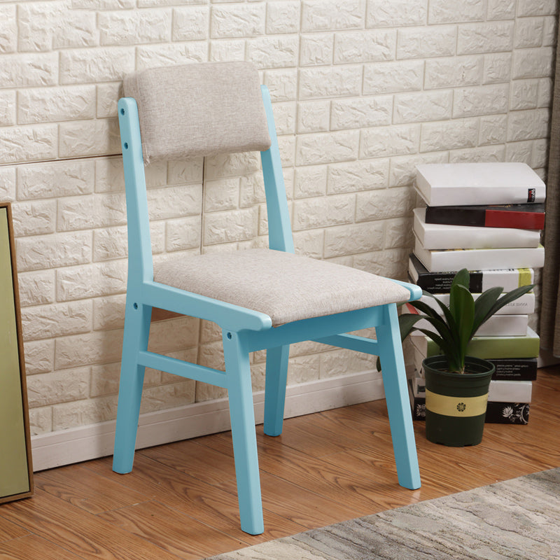 Chaise de salle à manger sans accoudoirs en bois, chaise latérale de salle à manger simple rembourrée à dossier ouvert
