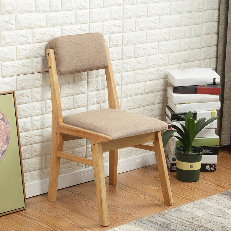 Chaise de salle à manger sans accoudoirs en bois, chaise latérale de salle à manger simple rembourrée à dossier ouvert