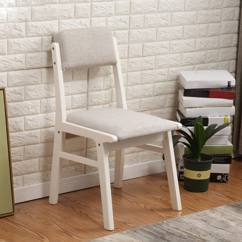 Chaise de salle à manger sans accoudoirs en bois, chaise latérale de salle à manger simple rembourrée à dossier ouvert