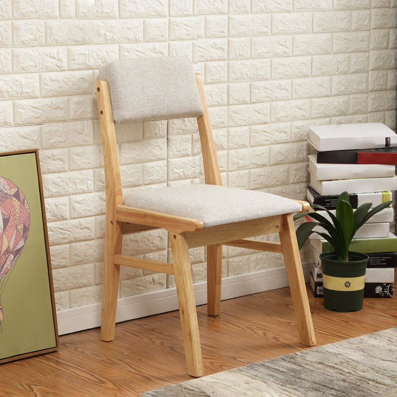 Chaise de salle à manger sans accoudoirs en bois, chaise latérale de salle à manger simple rembourrée à dossier ouvert