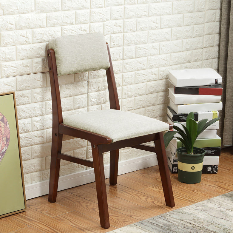 Chaise de salle à manger sans accoudoirs en bois, chaise latérale de salle à manger simple rembourrée à dossier ouvert