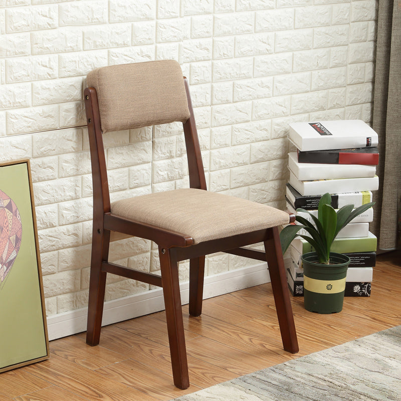 Chaise de salle à manger sans accoudoirs en bois, chaise latérale de salle à manger simple rembourrée à dossier ouvert