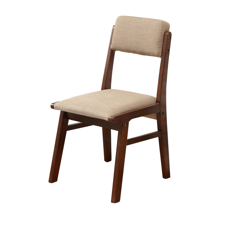 Silla de comedor sin brazos de madera, silla lateral de comedor tapizada con espalda abierta