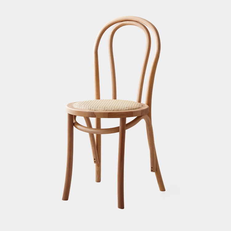 Silla de madera de haya maciza contemporánea, sillas de comedor de cocina con parte trasera Windsor