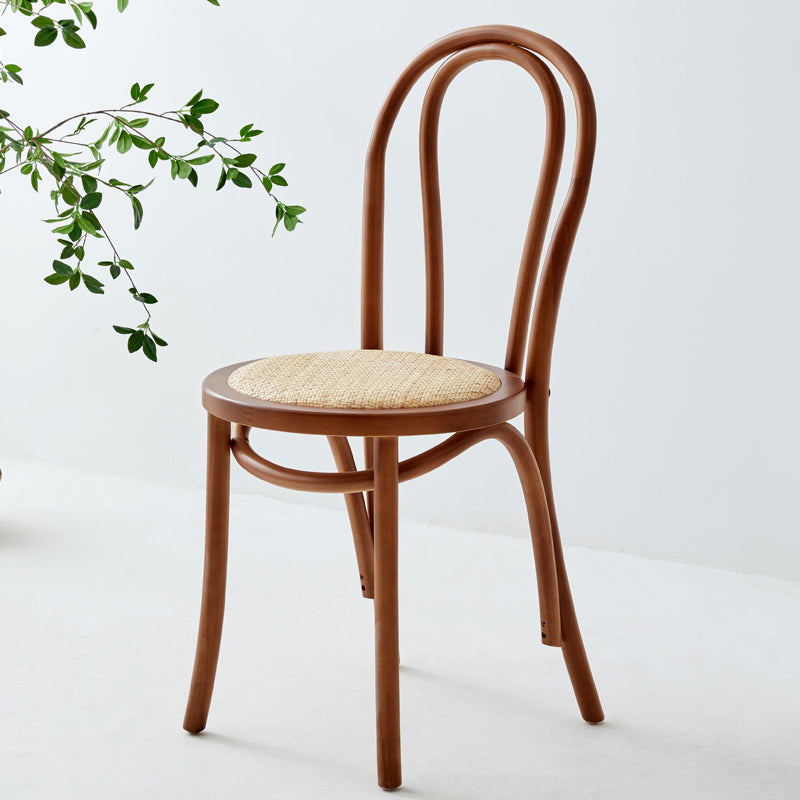 Silla de madera de haya maciza contemporánea, sillas de comedor de cocina con parte trasera Windsor