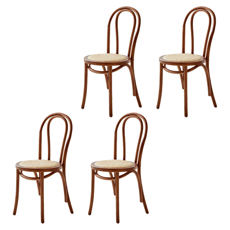 Silla de madera de haya maciza contemporánea, sillas de comedor de cocina con parte trasera Windsor