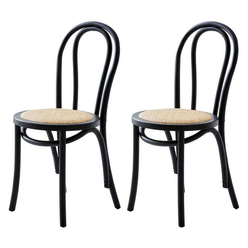 Silla de madera de haya maciza contemporánea, sillas de comedor de cocina con parte trasera Windsor