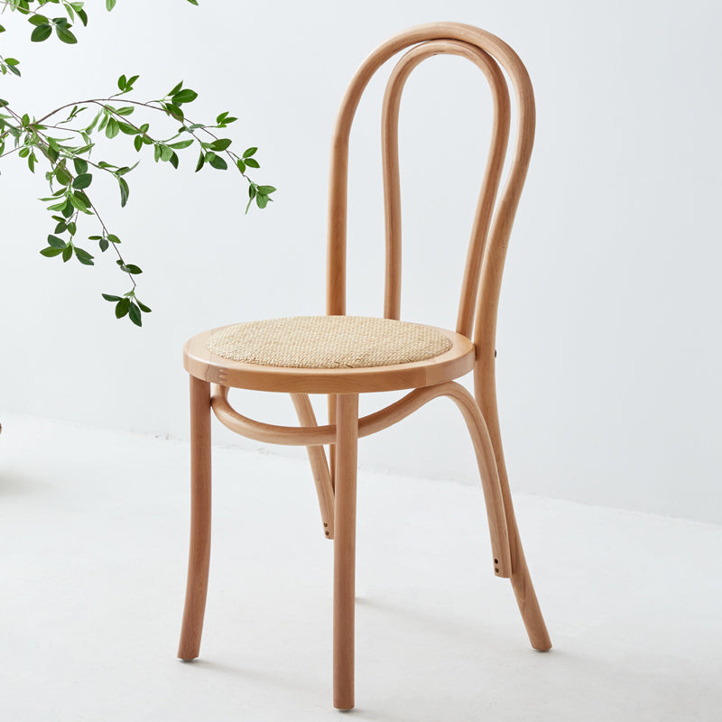 Silla de madera de haya maciza contemporánea, sillas de comedor de cocina con parte trasera Windsor