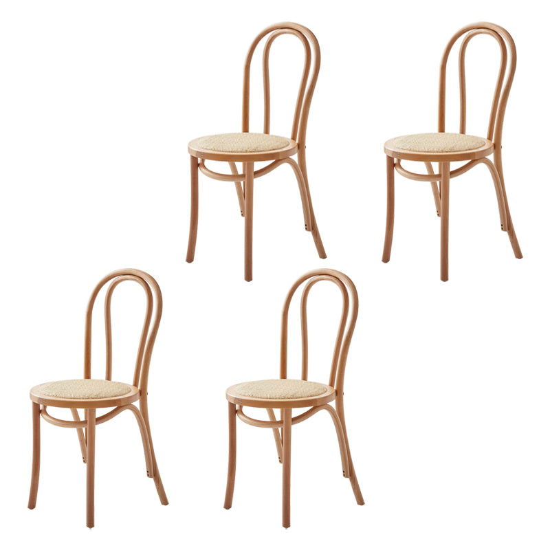 Silla de madera de haya maciza contemporánea, sillas de comedor de cocina con parte trasera Windsor