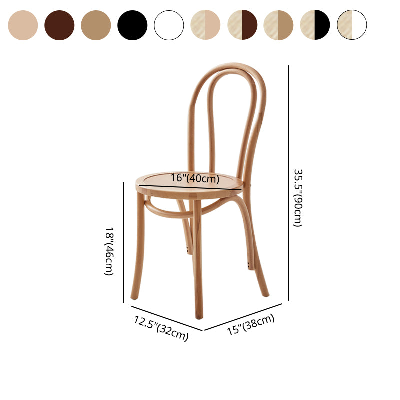 Silla de madera de haya maciza contemporánea, sillas de comedor de cocina con parte trasera Windsor