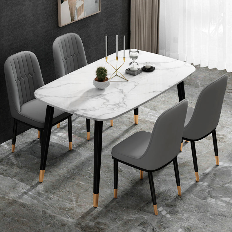 Ensemble de chaises en métal de style scandinave, chaises latérales de cuisine à dossier solide