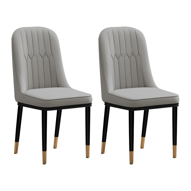Ensemble de chaises en métal de style scandinave, chaises latérales de cuisine à dossier solide