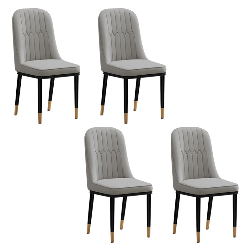 Ensemble de chaises en métal de style scandinave, chaises latérales de cuisine à dossier solide