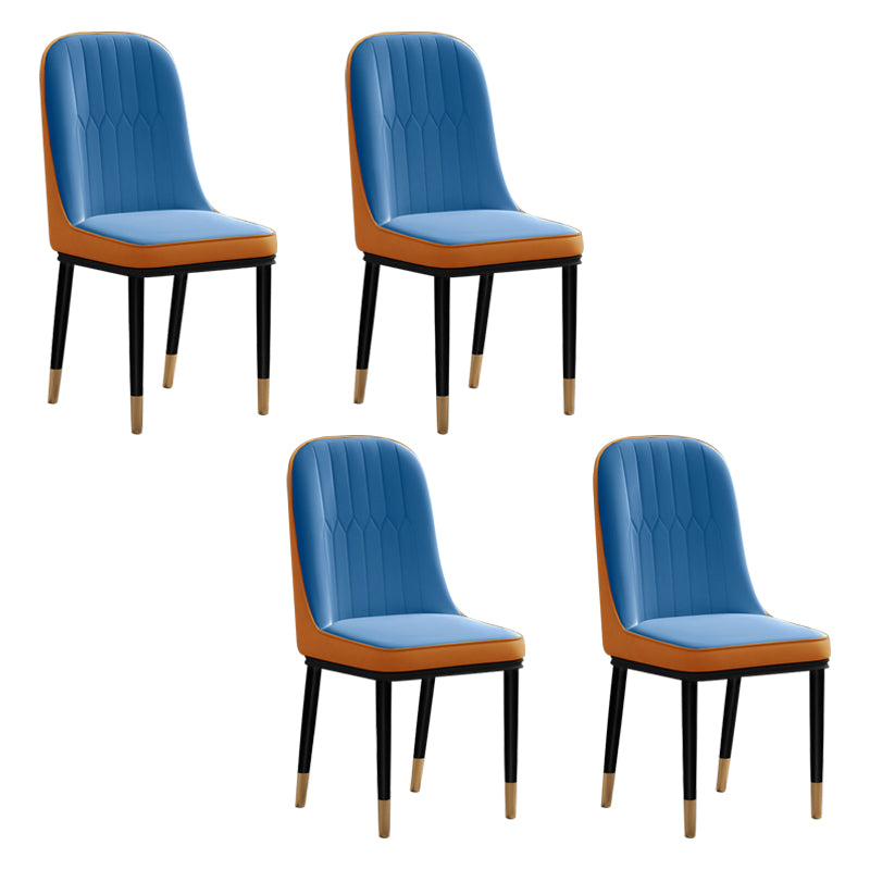 Ensemble de chaises en métal de style scandinave, chaises latérales de cuisine à dossier solide
