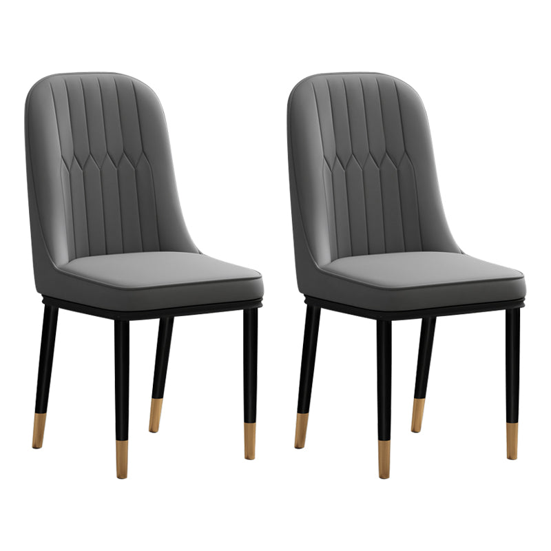 Ensemble de chaises en métal de style scandinave, chaises latérales de cuisine à dossier solide